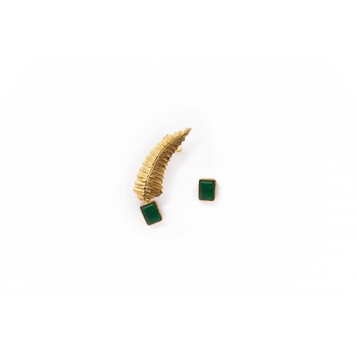 Leaf fusion Ear Cuff with stud