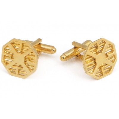 Textured Logo Cufflink Gold